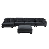Traverse Black 5-Piece Modular Sectional with Reversible Chaise and Ottoman by Homelegance at Eve Furniture