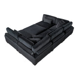 Traverse Black 6-Piece Corduroy Modular Sectional with Ottoman by Homelegance at Eve Furniture