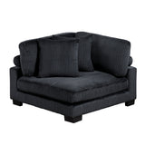 Traverse Black 6-Piece Corduroy Modular Sectional with Ottoman by Homelegance at Eve Furniture