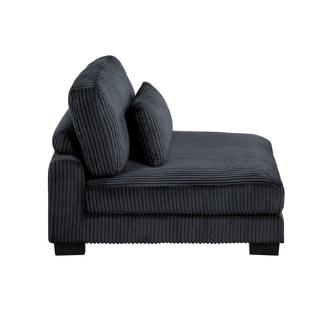 Traverse Black 6-Piece Corduroy Modular Sectional with Ottomans by Homelegance at Eve Furniture