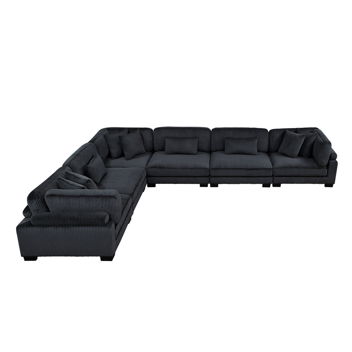 Traverse Black 6-Piece Modular Sectional by Homelegance at Eve Furniture