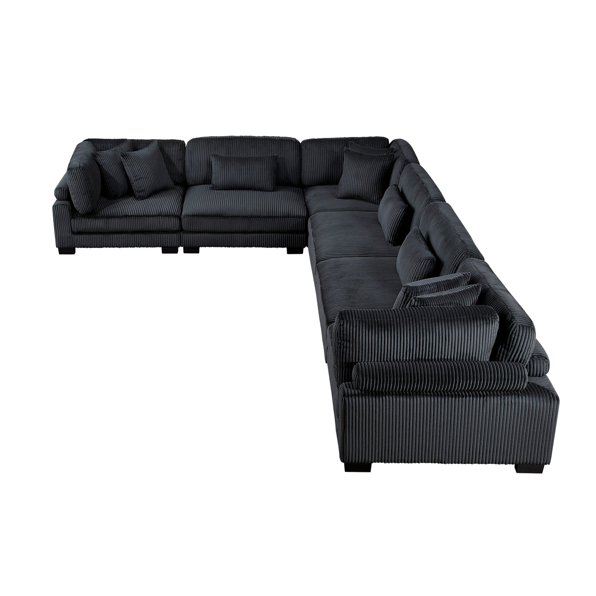 Traverse Black 6-Piece Modular Sectional by Homelegance at Eve Furniture