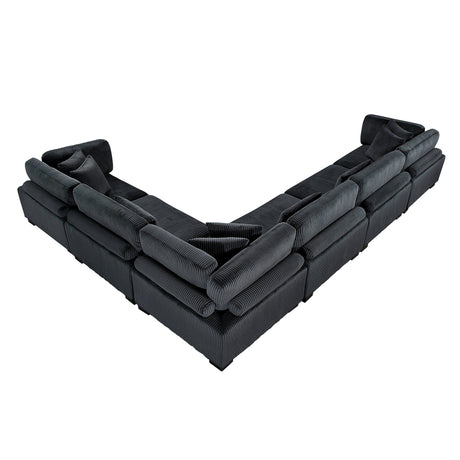 Traverse Black 6-Piece Modular Sectional by Homelegance at Eve Furniture