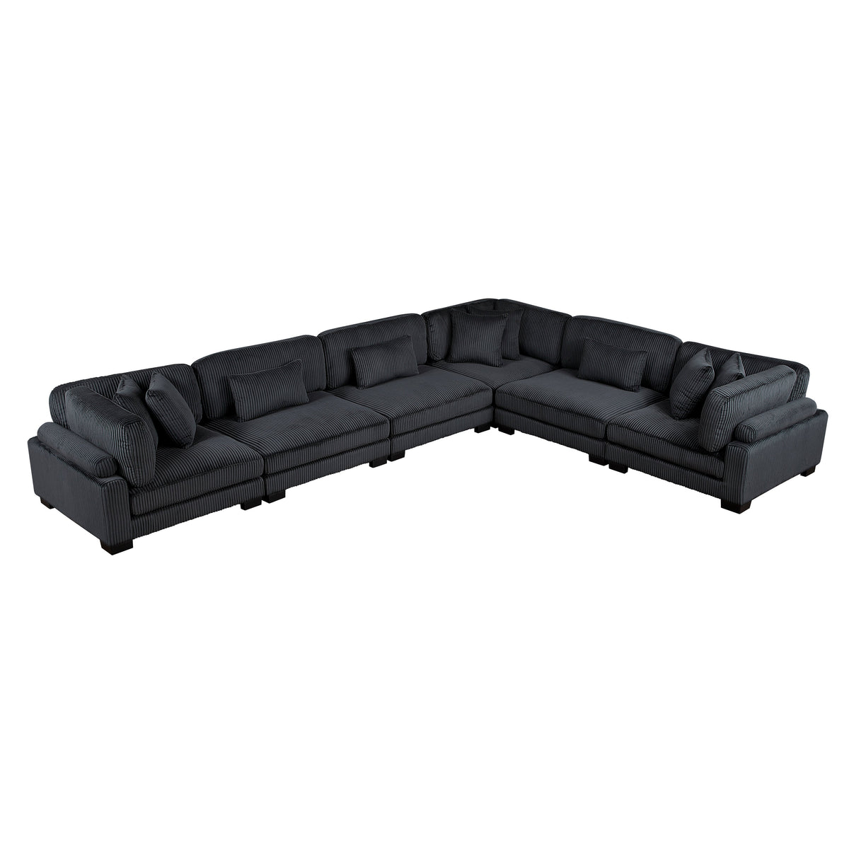 Traverse Black 6-Piece Modular Sectional by Homelegance at Eve Furniture