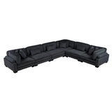 Traverse Black 6-Piece Modular Sectional by Homelegance at Eve Furniture