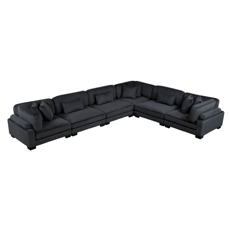 Traverse Black 6-Piece Modular Sectional by Homelegance at Eve Furniture