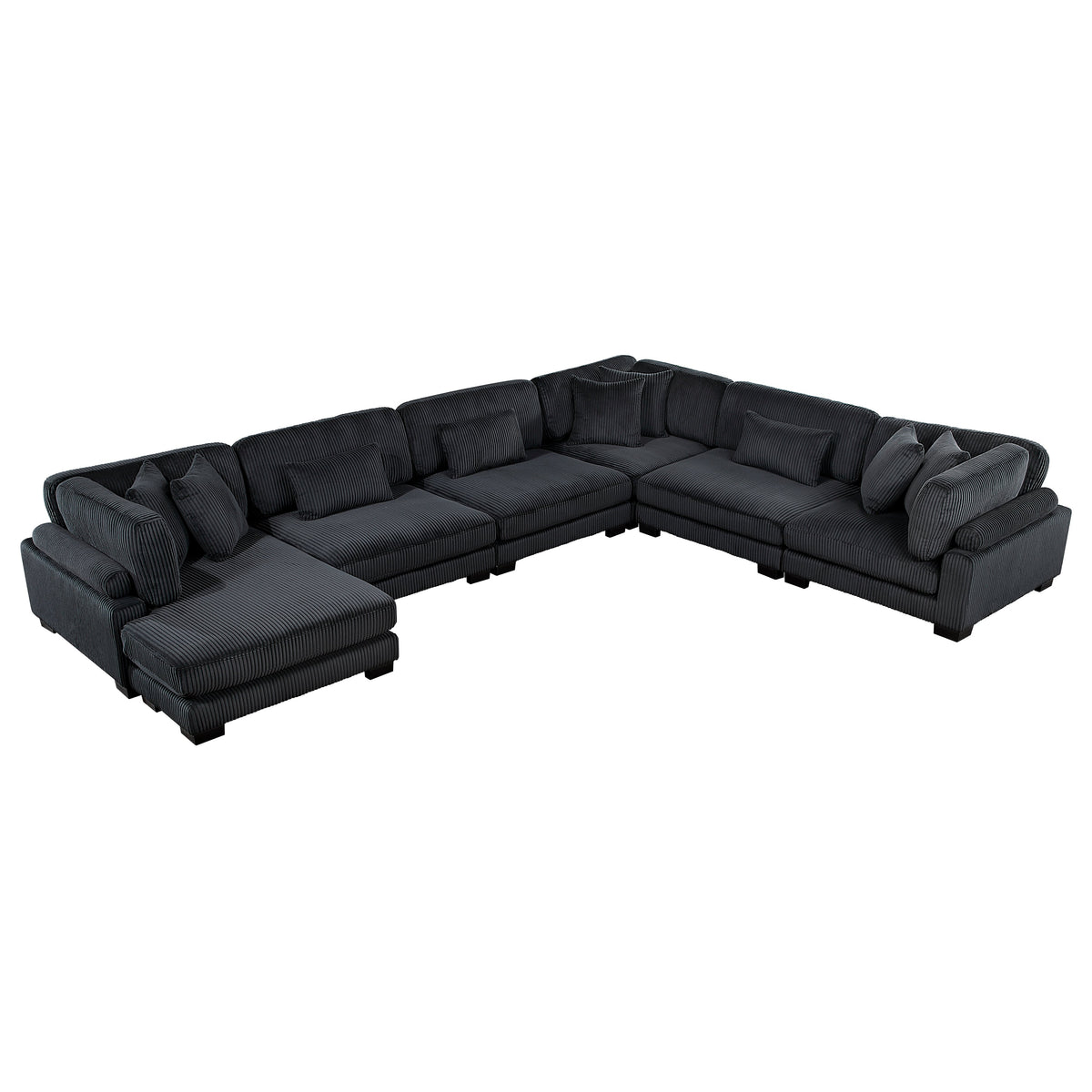 Traverse Black 6-Piece Modular Sectional with Reversible Chaise by Homelegance at Eve Furniture