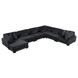 Traverse Black 6-Piece Modular Sectional with Reversible Chaise by Homelegance at Eve Furniture