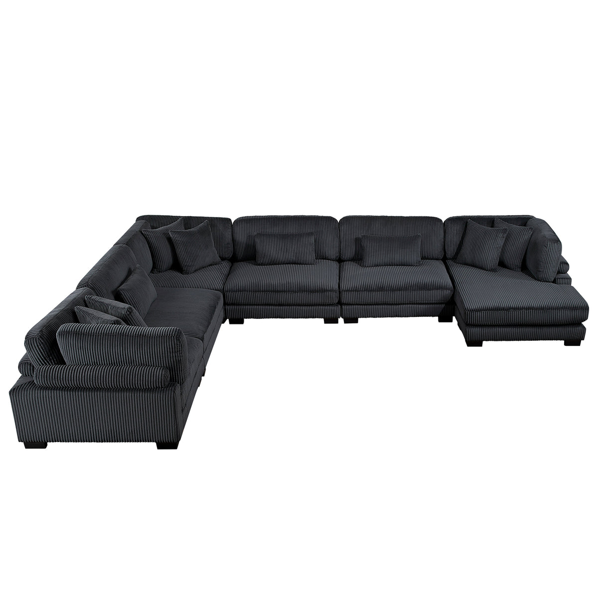 Traverse Black 6-Piece Modular Sectional with Reversible Chaise by Homelegance at Eve Furniture