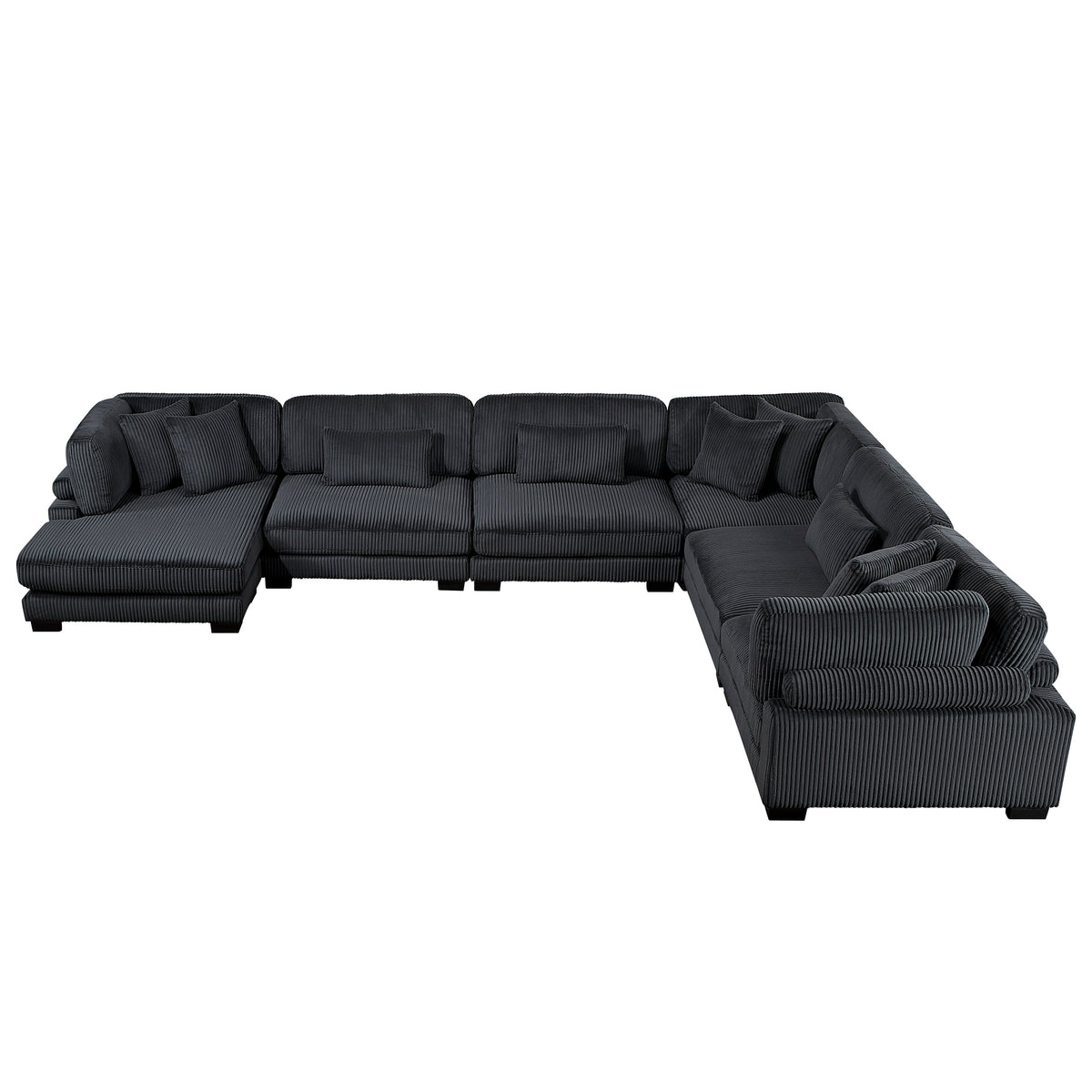 Traverse Black 6-Piece Modular Sectional with Reversible Chaise by Homelegance at Eve Furniture