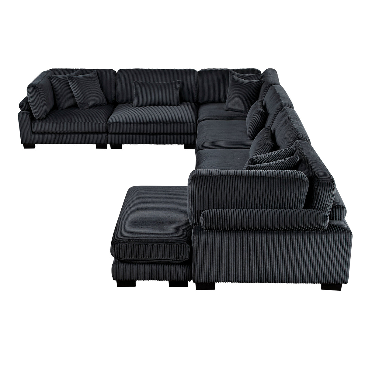 Traverse Black 6-Piece Modular Sectional with Reversible Chaise by Homelegance at Eve Furniture