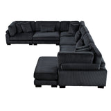 Traverse Black 6-Piece Modular Sectional with Reversible Chaise by Homelegance at Eve Furniture