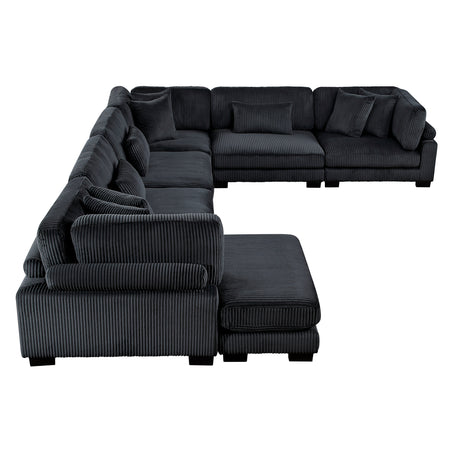 Traverse Black 6-Piece Modular Sectional with Reversible Chaise by Homelegance at Eve Furniture
