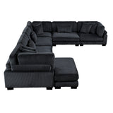 Traverse Black 6-Piece Modular Sectional with Reversible Chaise by Homelegance at Eve Furniture