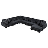 Traverse Black 6-Piece Modular Sectional with Reversible Chaise by Homelegance at Eve Furniture