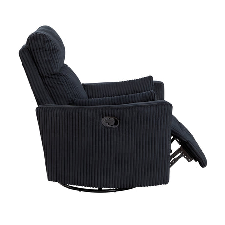 Traverse Black Swivel Glider Reclining Chair by Homelegance at Eve Furniture