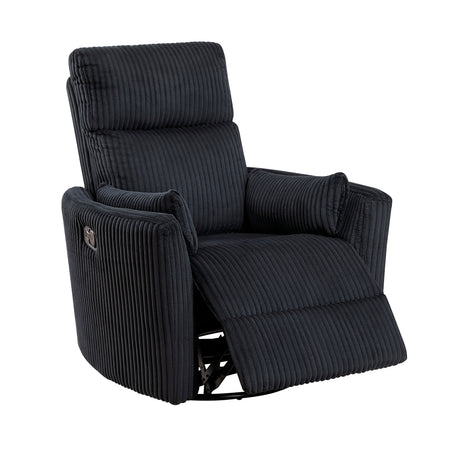 Traverse Black Swivel Glider Reclining Chair by Homelegance at Eve Furniture