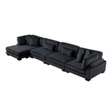 Traverse Black4-Piece Modular Sectional with Reversible Chaise by Homelegance at Eve Furniture