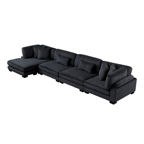 Traverse Black4-Piece Modular Sectional with Reversible Chaise by Homelegance at Eve Furniture