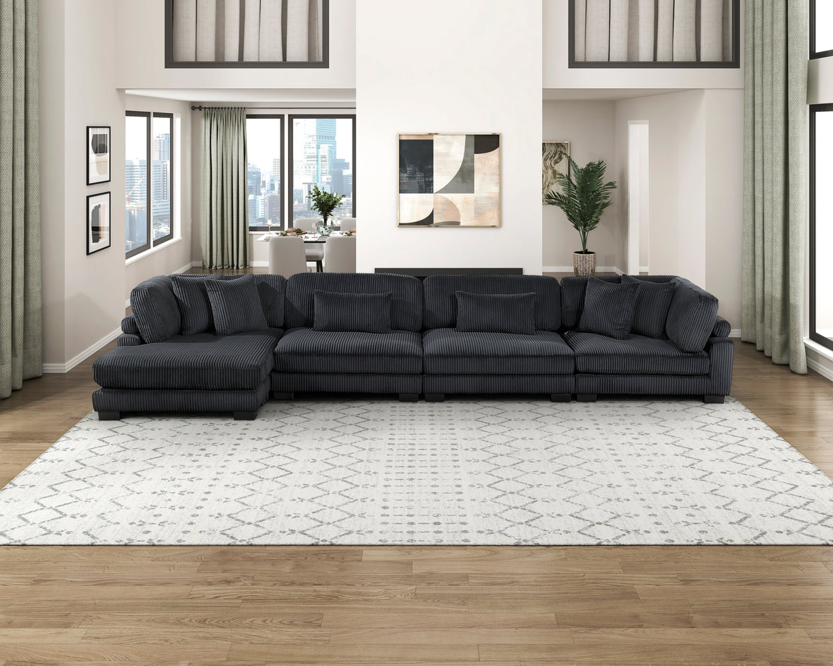 Traverse Black4-Piece Modular Sectional with Reversible Chaise by Homelegance at Eve Furniture