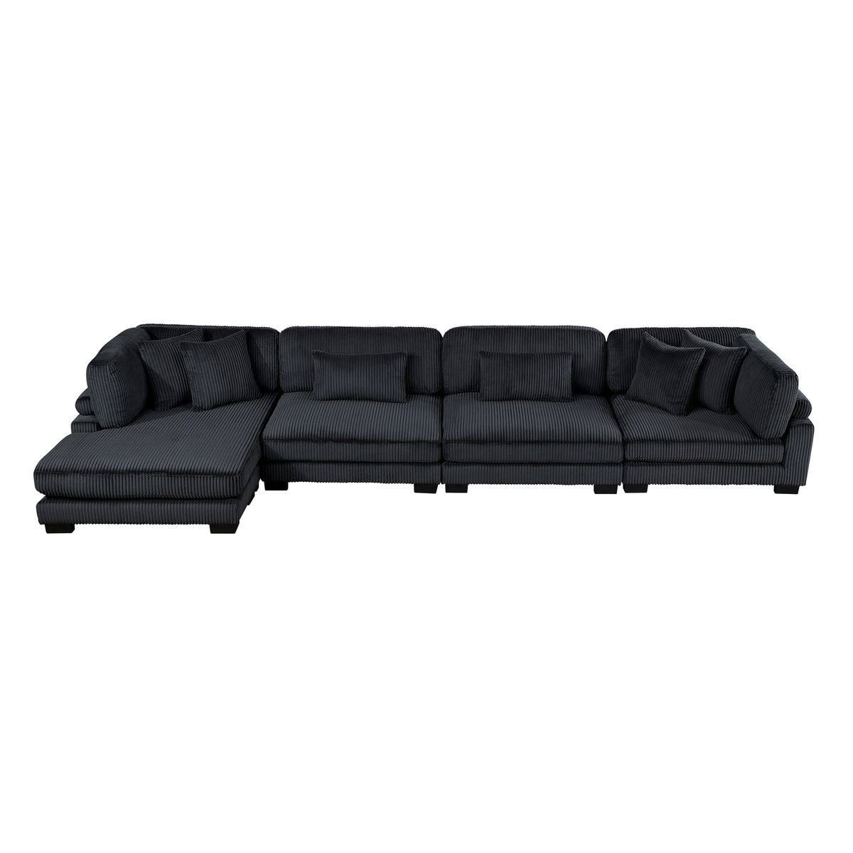 Traverse Black4-Piece Modular Sectional with Reversible Chaise by Homelegance at Eve Furniture