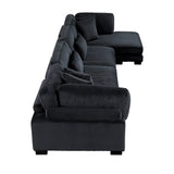 Traverse Black4-Piece Modular Sectional with Reversible Chaise by Homelegance at Eve Furniture
