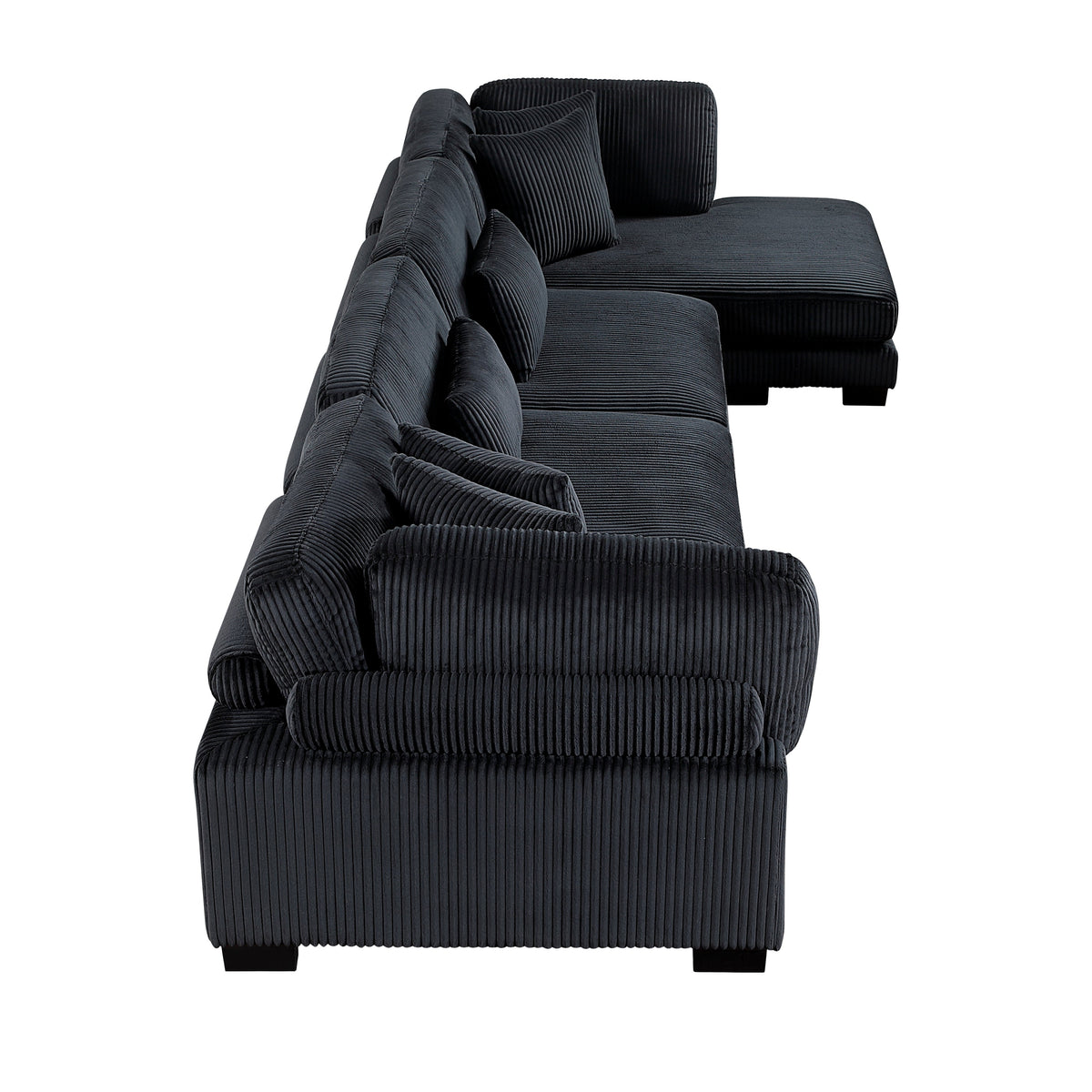 Traverse Black4-Piece Modular Sectional with Reversible Chaise by Homelegance at Eve Furniture