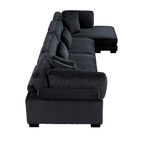 Traverse Black4-Piece Modular Sectional with Reversible Chaise by Homelegance at Eve Furniture