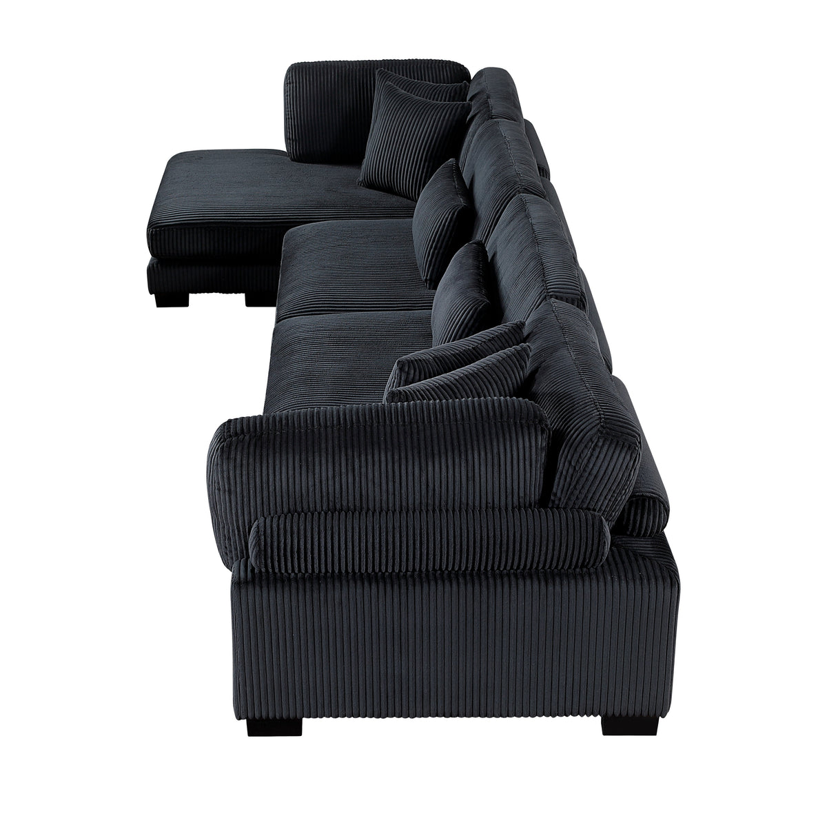 Traverse Black4-Piece Modular Sectional with Reversible Chaise by Homelegance at Eve Furniture