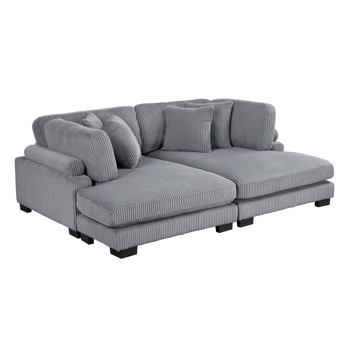 Traverse Gray 2-Piece Chaise Lounge by Homelegance at Eve Furniture
