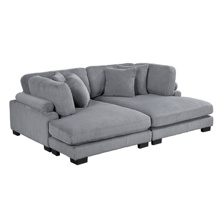 Traverse Gray 2-Piece Chaise Lounge by Homelegance at Eve Furniture