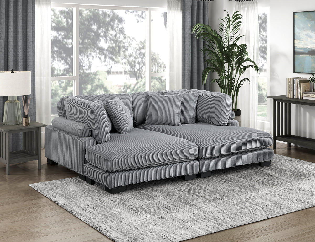 Traverse Gray 2-Piece Chaise Lounge by Homelegance at Eve Furniture