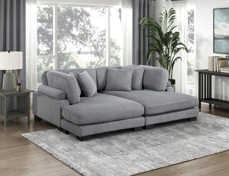 Traverse Gray 2-Piece Chaise Lounge by Homelegance at Eve Furniture