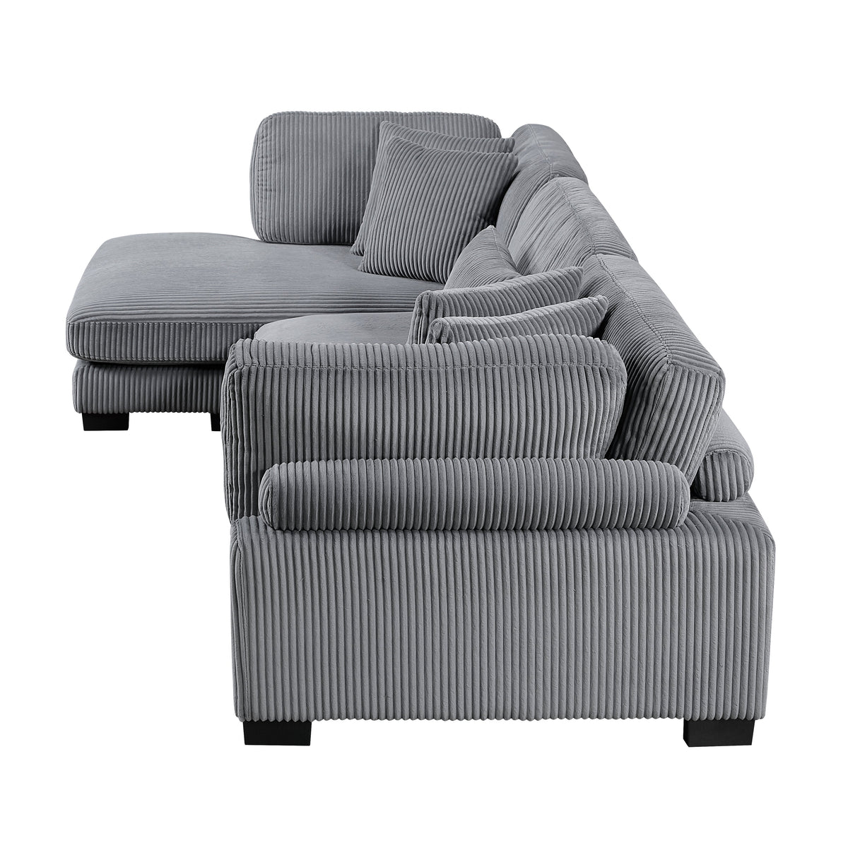 Traverse Gray 3-Piece Modular Sectional with Reversible Chaise by Homelegance at Eve Furniture