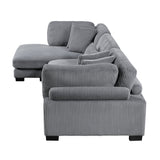 Traverse Gray 3-Piece Modular Sectional with Reversible Chaise by Homelegance at Eve Furniture