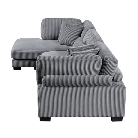 Traverse Gray 3-Piece Modular Sectional with Reversible Chaise by Homelegance at Eve Furniture
