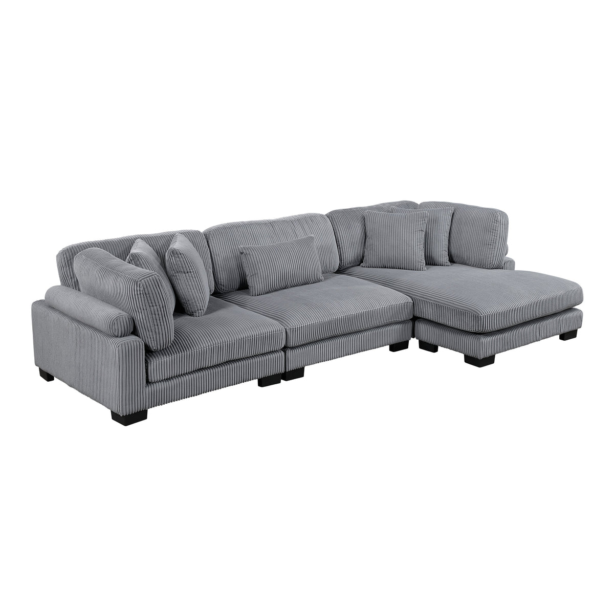 Traverse Gray 3-Piece Modular Sectional with Reversible Chaise by Homelegance at Eve Furniture