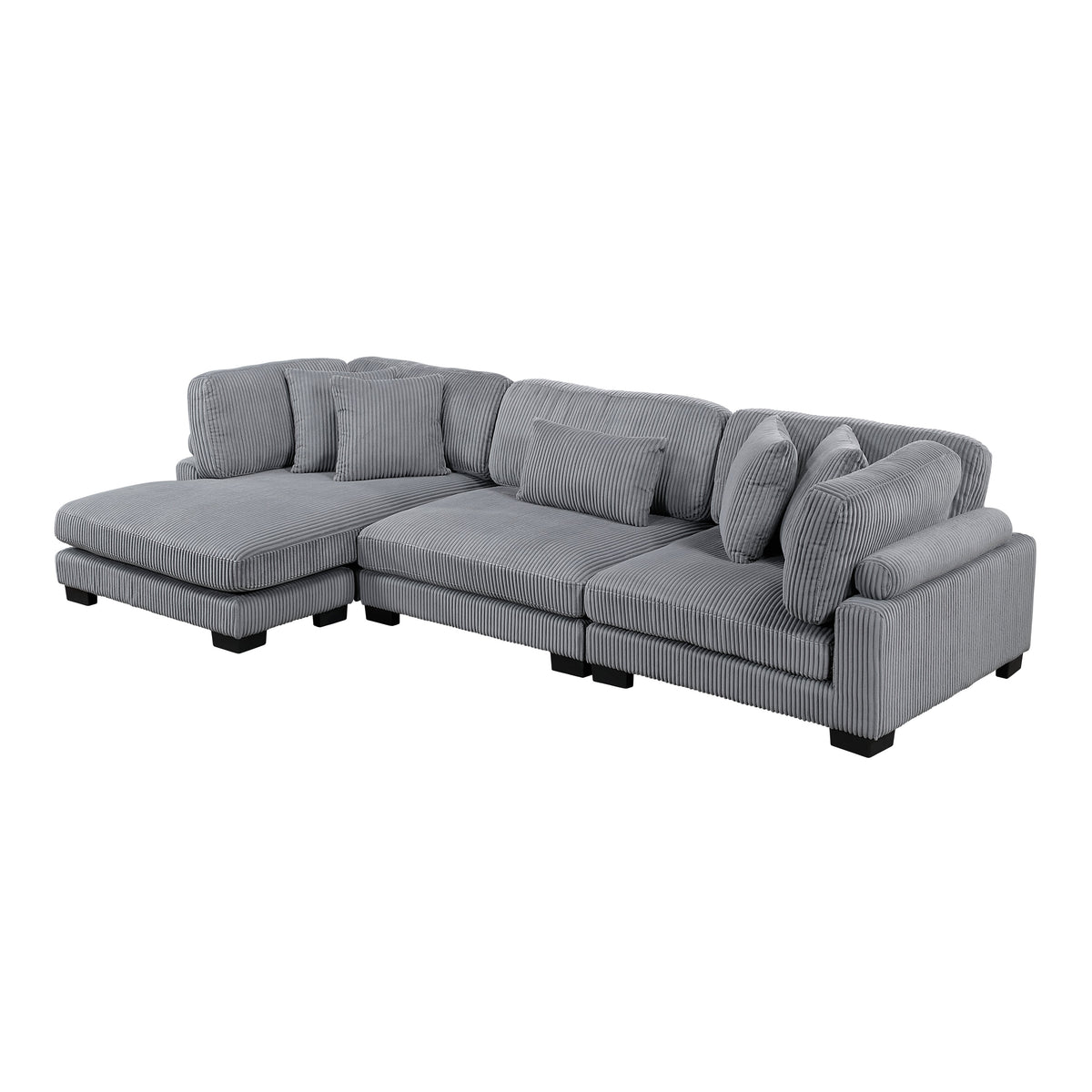 Traverse Gray 3-Piece Modular Sectional with Reversible Chaise by Homelegance at Eve Furniture