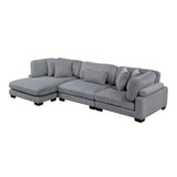 Traverse Gray 3-Piece Modular Sectional with Reversible Chaise by Homelegance at Eve Furniture