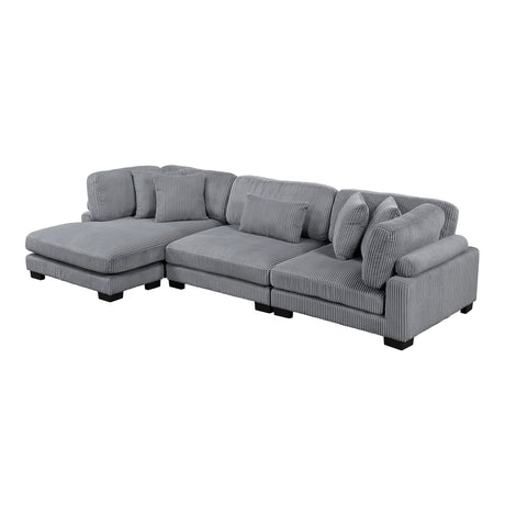 Traverse Gray 3-Piece Modular Sectional with Reversible Chaise by Homelegance at Eve Furniture