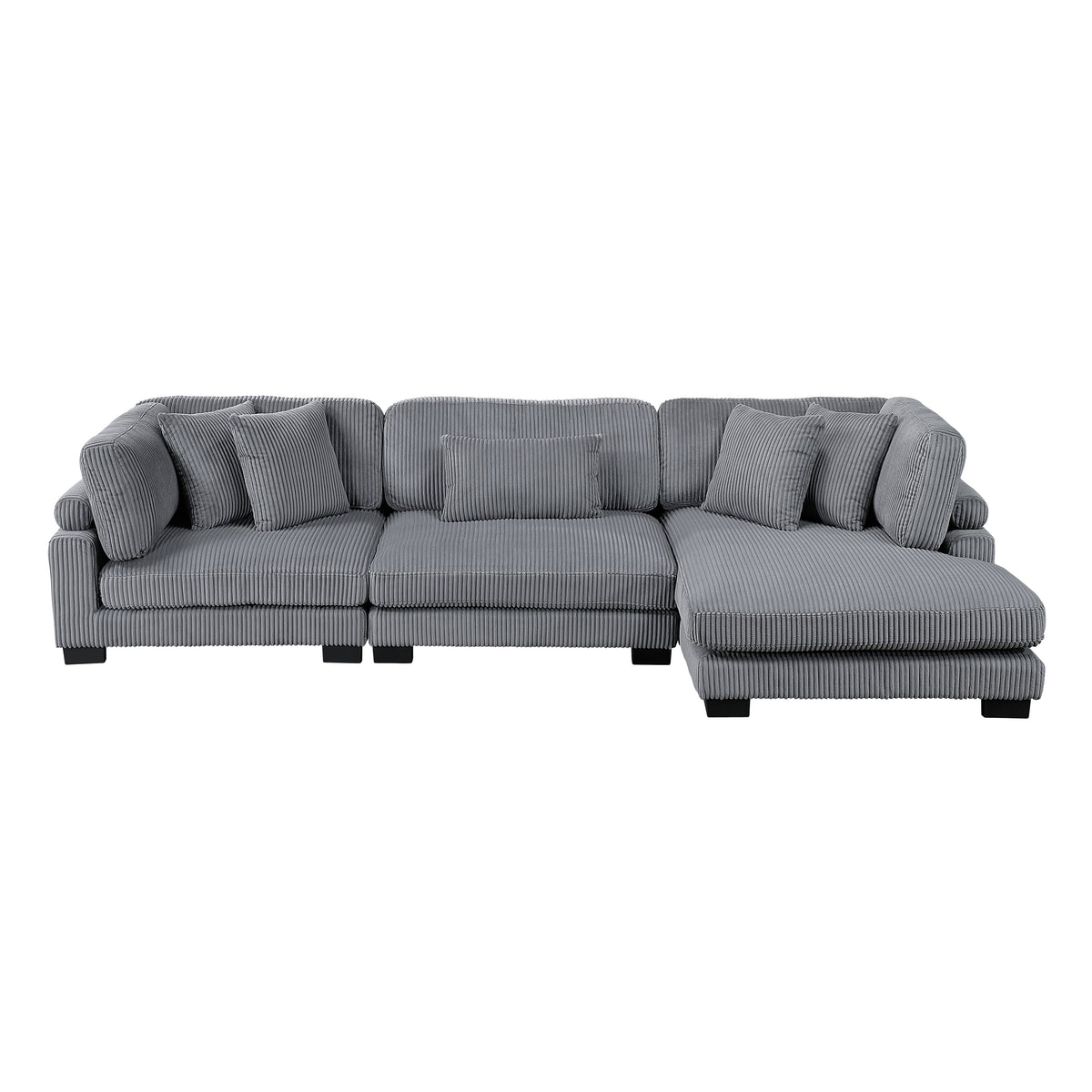 Traverse Gray 3-Piece Modular Sectional with Reversible Chaise by Homelegance at Eve Furniture