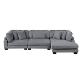 Traverse Gray 3-Piece Modular Sectional with Reversible Chaise by Homelegance at Eve Furniture
