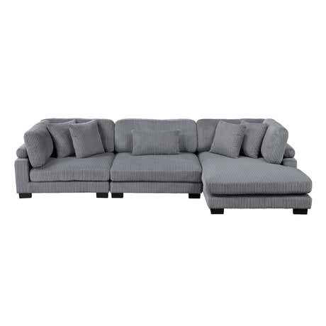 Traverse Gray 3-Piece Modular Sectional with Reversible Chaise by Homelegance at Eve Furniture