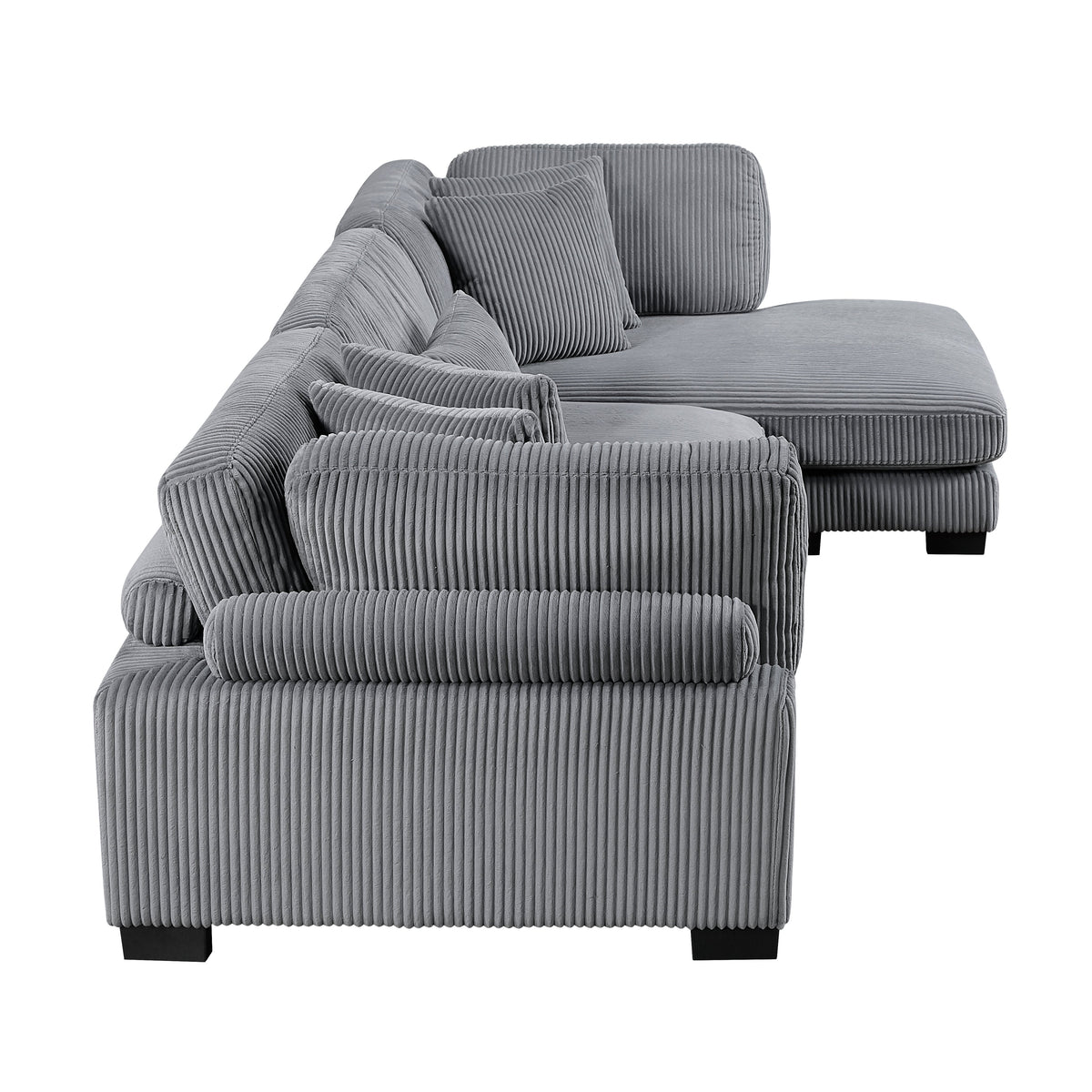 Traverse Gray 3-Piece Modular Sectional with Reversible Chaise by Homelegance at Eve Furniture