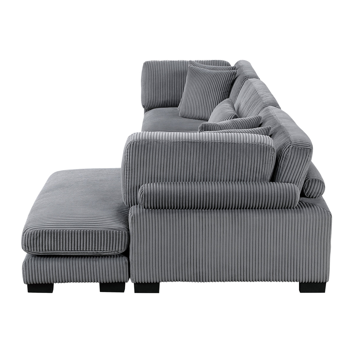 Traverse Gray 3-Piece Modular Sectional with Reversible Chaise by Homelegance at Eve Furniture