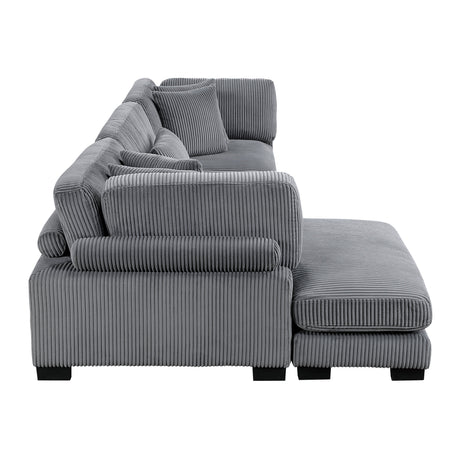 Traverse Gray 3-Piece Modular Sectional with Reversible Chaise by Homelegance at Eve Furniture