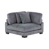 Traverse Gray 4-Piece Corduroy Modular Sectional by Homelegance at Eve Furniture