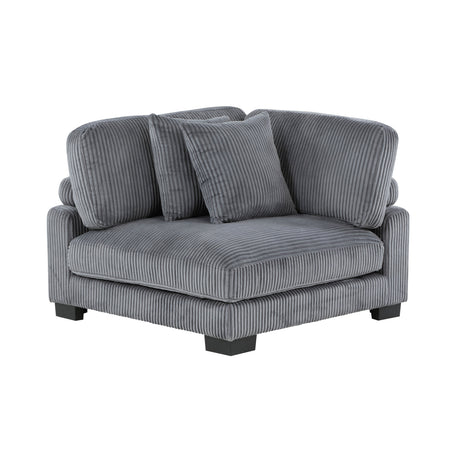 Traverse Gray 4-Piece Corduroy Modular Sectional by Homelegance at Eve Furniture