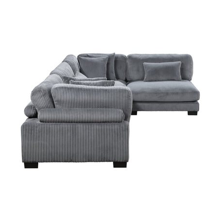 Traverse Gray 4-Piece Corduroy Modular Sectional by Homelegance at Eve Furniture