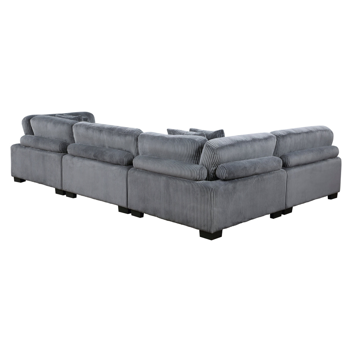 Traverse Gray 4-Piece Corduroy Modular Sectional by Homelegance at Eve Furniture